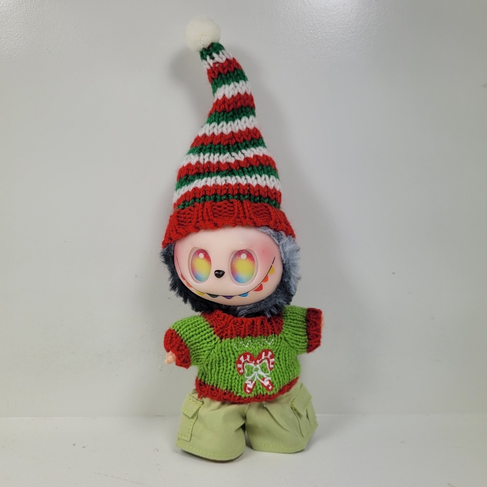 Festive Striped Knit Hat & Sweater Set